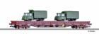 18101 Tillig Flat car with 2 military trucks Robur of NWA
